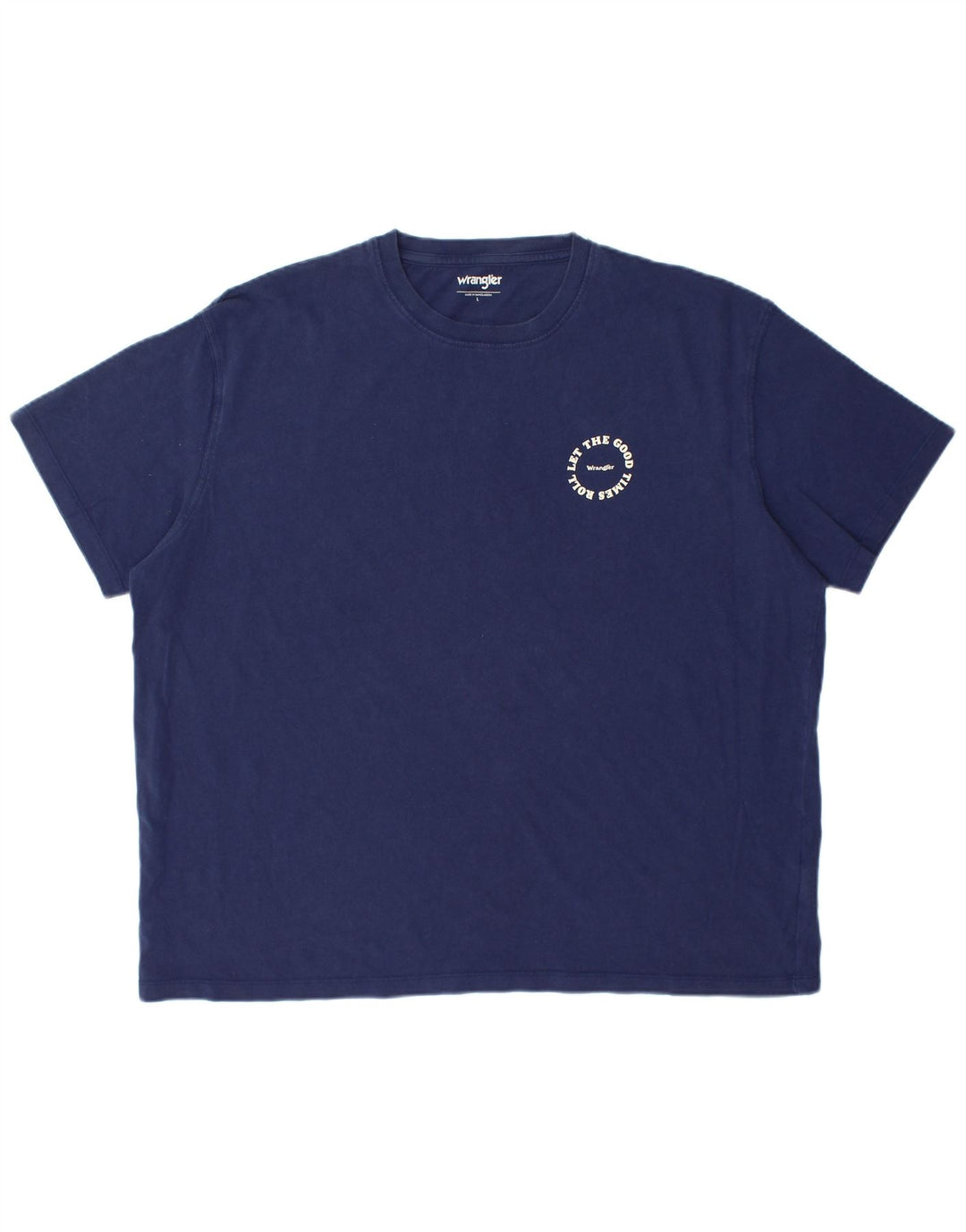 T-shirt męski WRANGLER, duży, bawełniany, granatowy