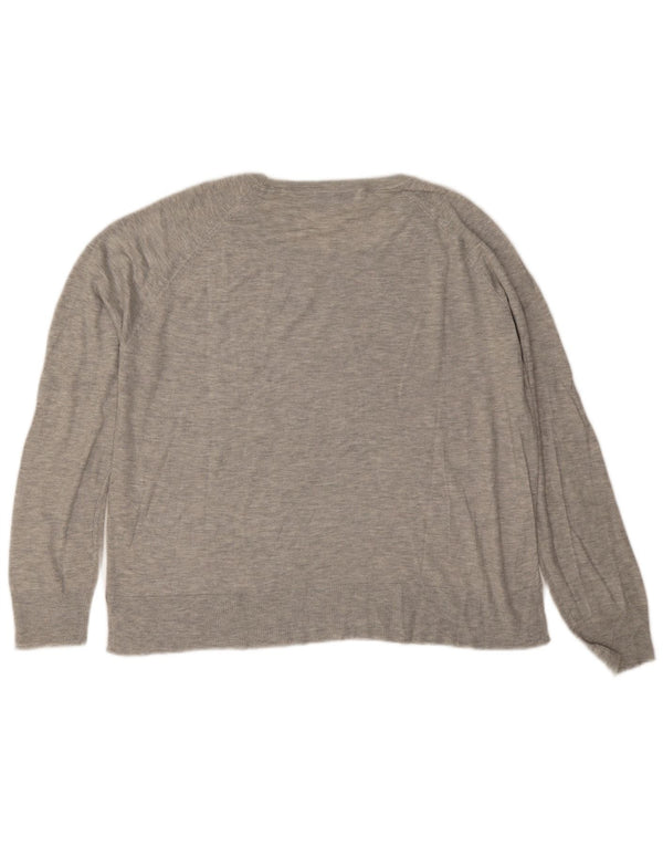Damski sweter Zara z dekoltem w łódkę UK 18 XL Szara wiskoza