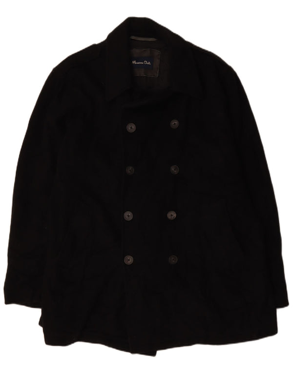 Płaszcz męski Massimo Dutti Pea UK 44 2XL Czarna wełna
