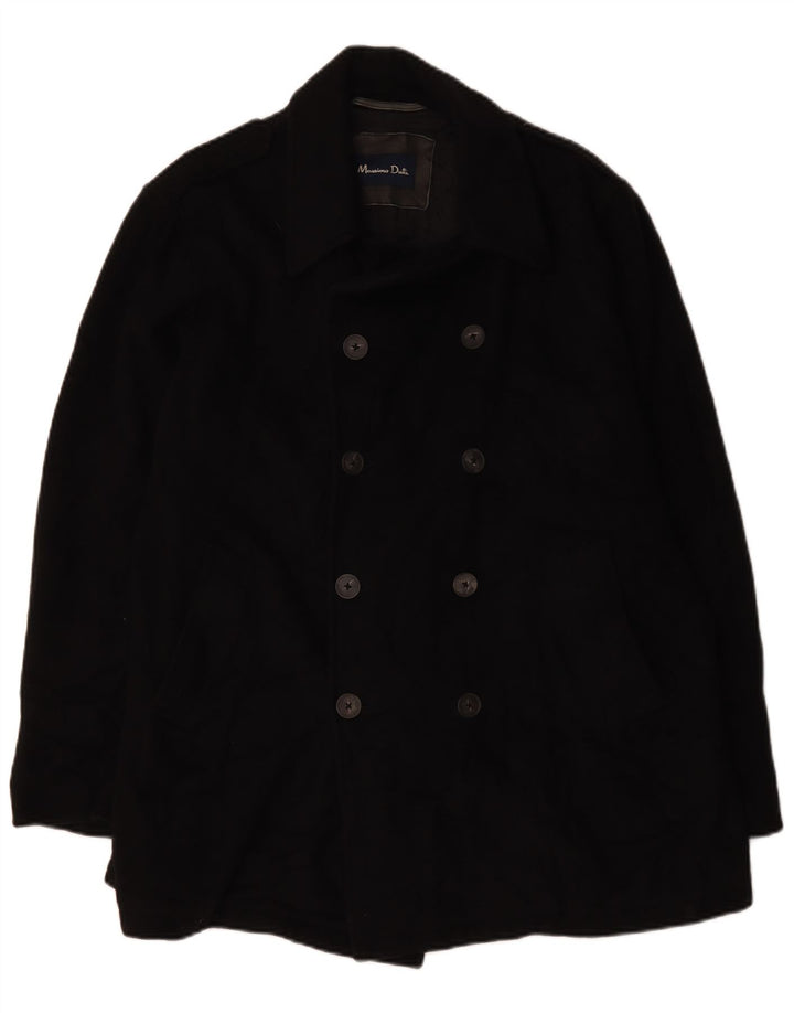Płaszcz męski Massimo Dutti Pea UK 44 2XL Czarna wełna
