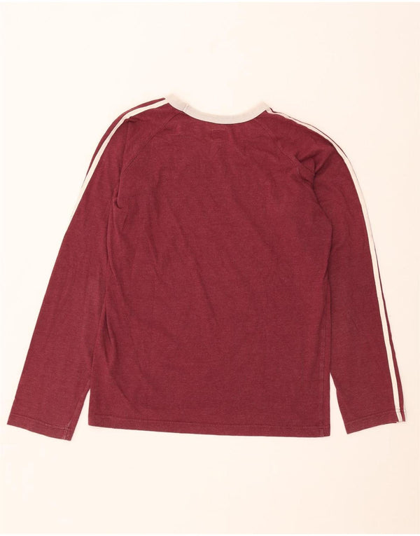 Męska koszulka Adidas z długim rękawem, średnia, bordowa, bawełniana