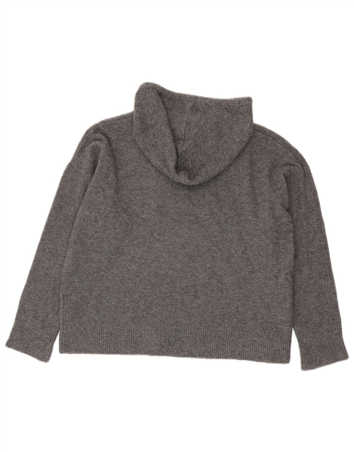 Damski sweter oversize z kapturem Zara UK 10, mały, szary poliester