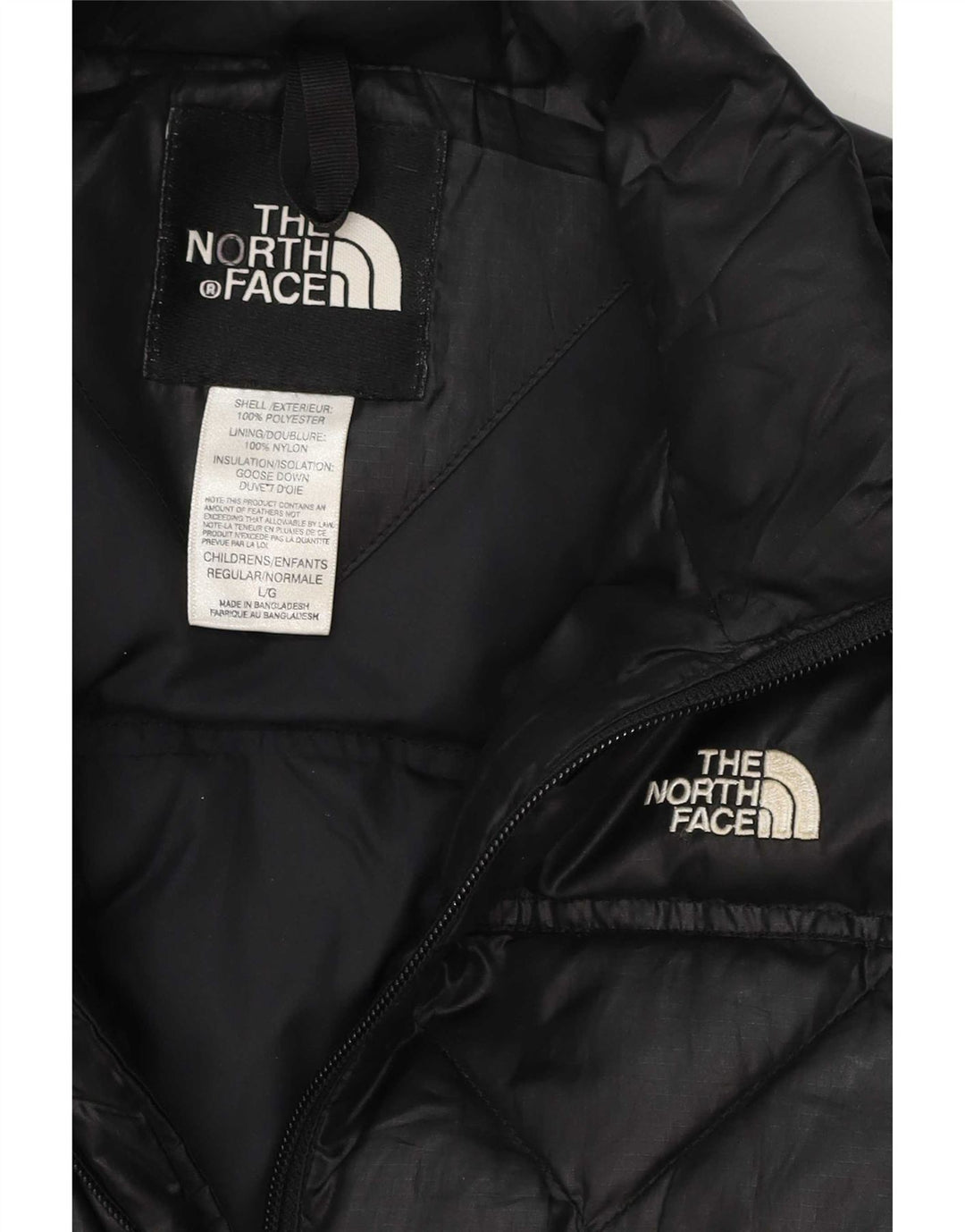 Wyściełana kurtka dziewczęca The North Face na 11–12 lat, duża, czarna, poliestrowa