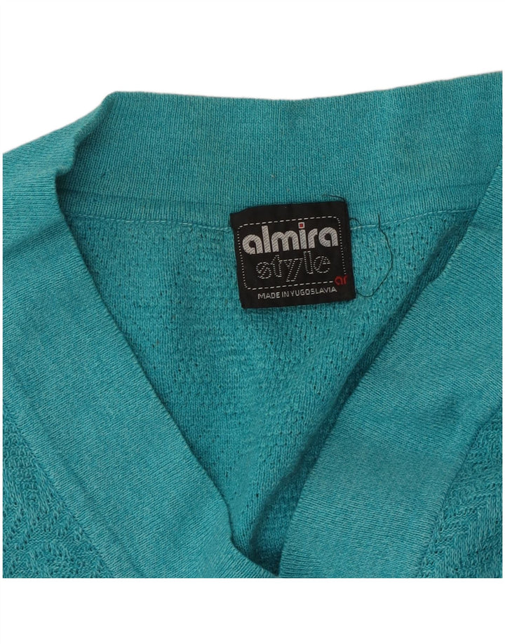 ALMIRA Womens Oversized V-Neck Jumper Sweater UK 16 Large Blue