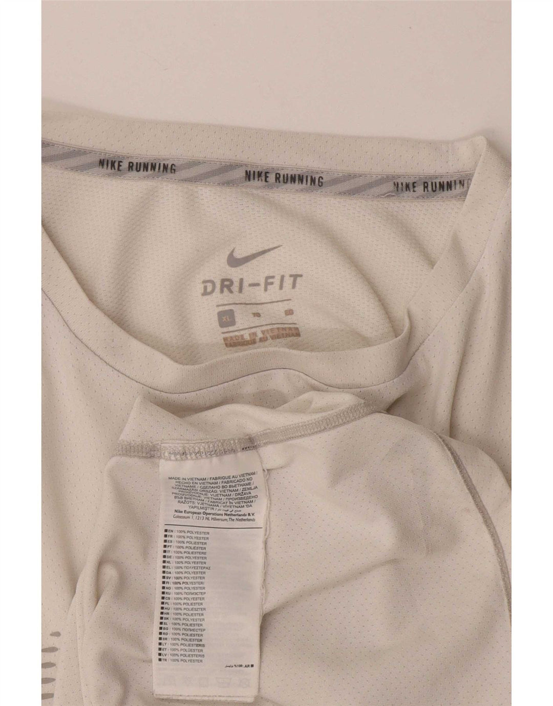 Męski T-shirt z grafiką Nike Dri Fit, XL, biały, poliester