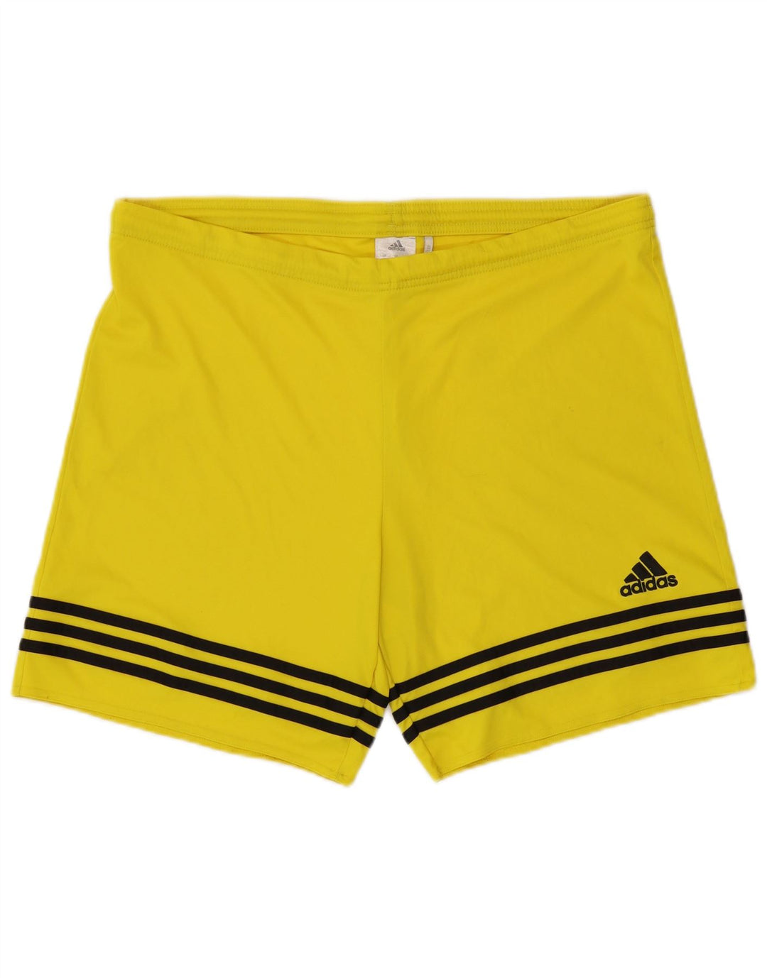 Męskie spodenki sportowe Adidas, duże, żółte, poliestrowe paski