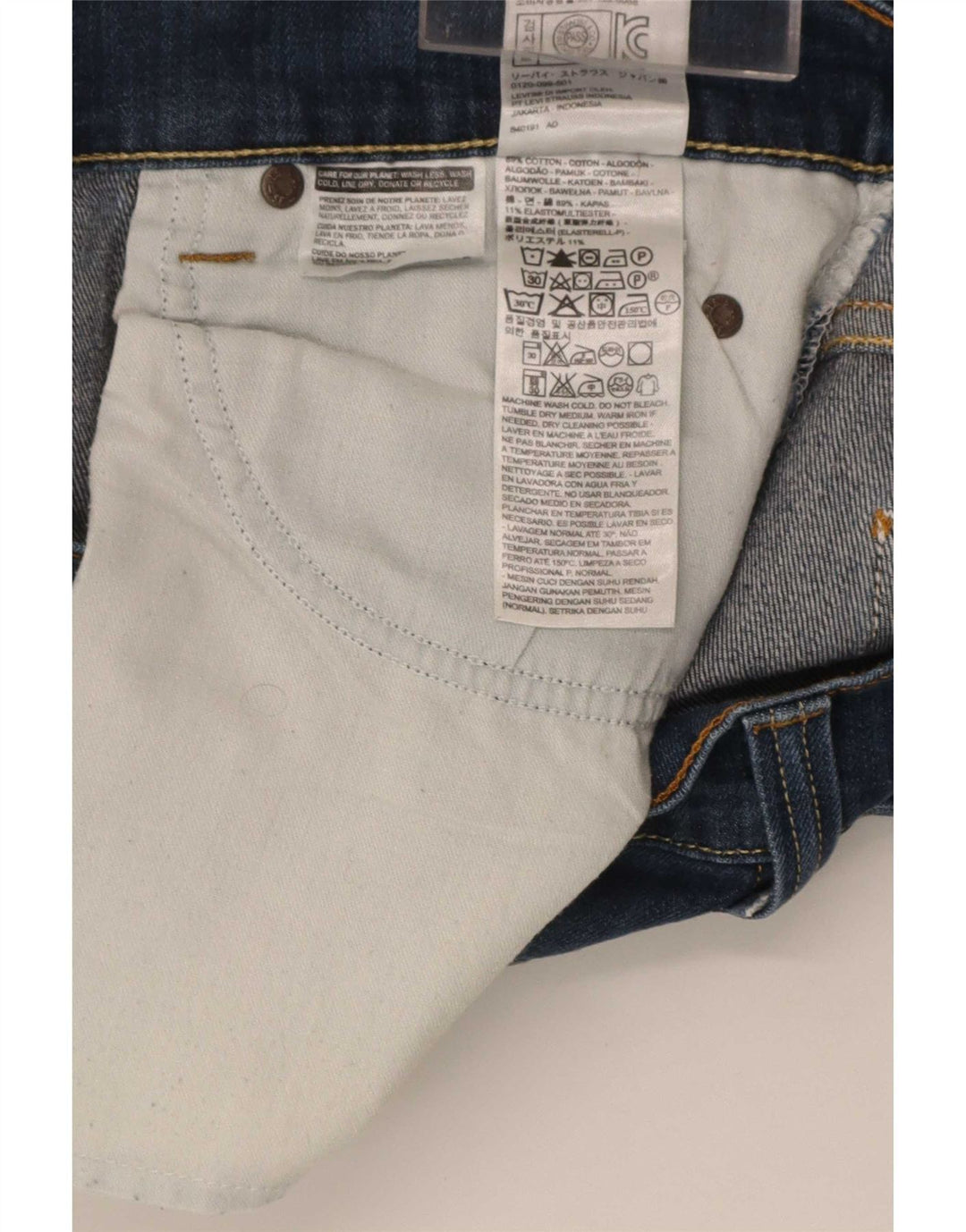 Męskie jeansy Levi's 506 Straight W34 L34 Niebieskie bawełniane