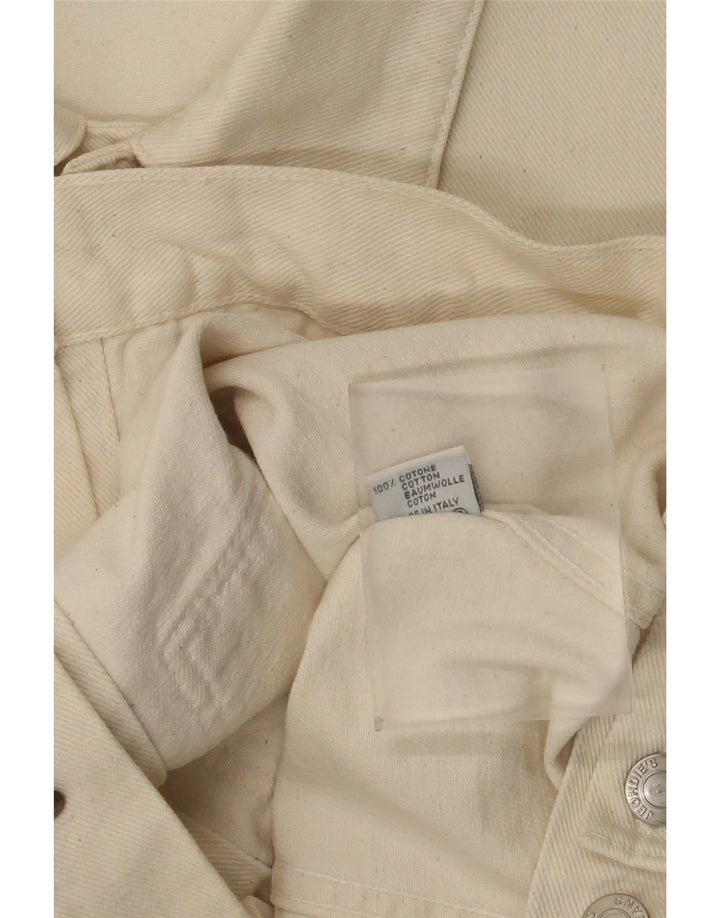 Damska kurtka dżinsowa w stylu vintage UK 20 2XL w kolorze złamanej bieli, bawełniana