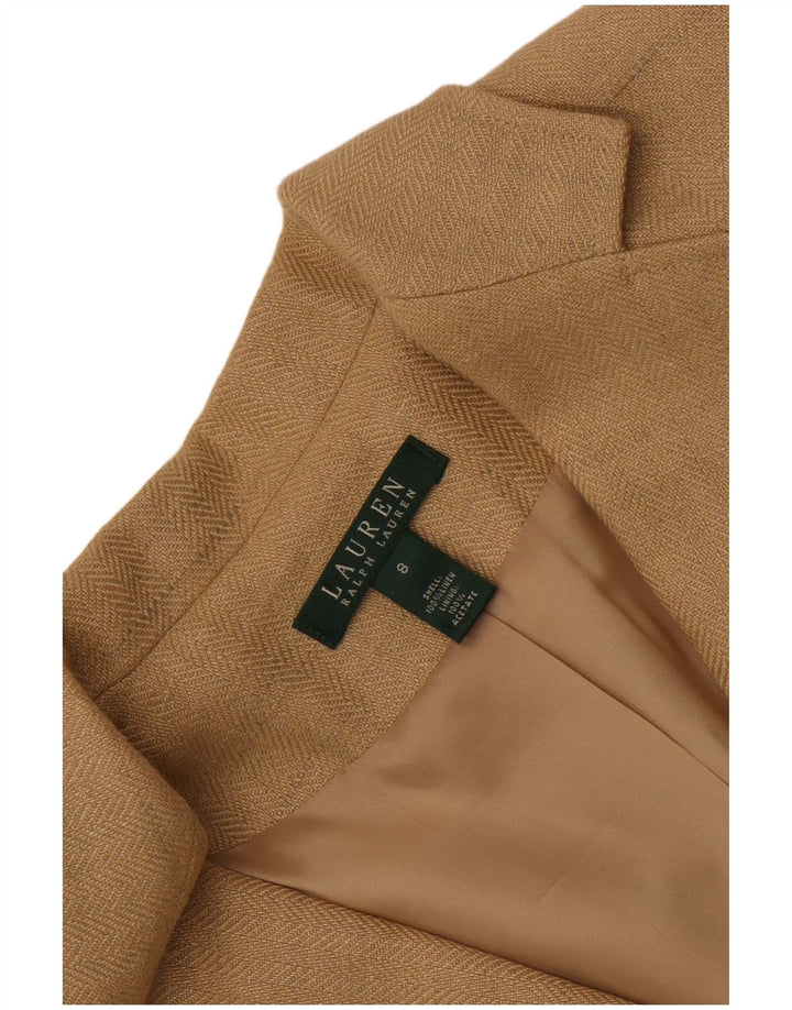 Damska marynarka zapinana na 2 guziki Ralph Lauren US 8 w kolorze średniego beżu w jodełkę