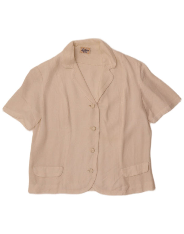 Damska bluzka z krótkim rękawem Luisa Spagnoli UK 14 Średnia biel