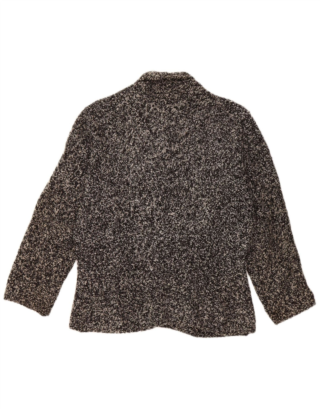 MARKS & SPENCER Damski sweter rozpinany UK 12 Średni czarny nakrapiany akryl