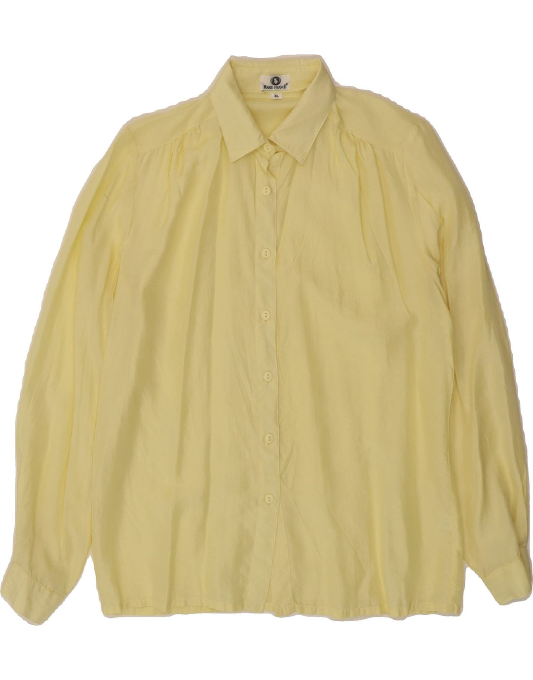 VINTAGE Womens Loose Fit Shirt EU 36 Small Yellow Vintage Vintage and Second-Hand Vintage from Messina Hembry 
