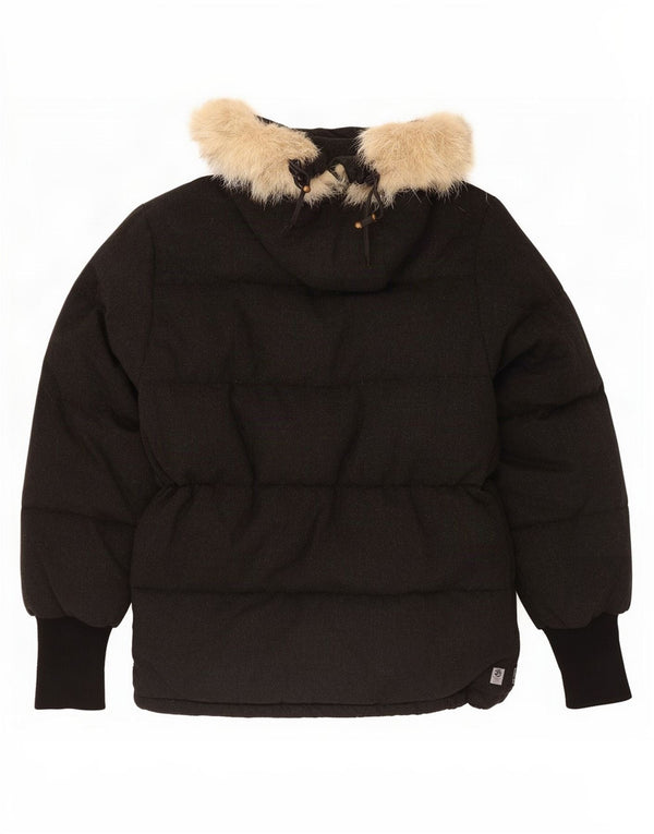 Moncler Mens Hooded Padded Jacket UK 36 Small Black Wool