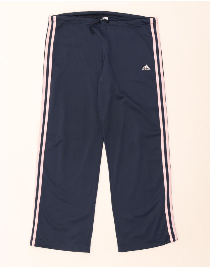 Męskie spodnie dresowe Adidas, duże, granatowe, poliestrowe