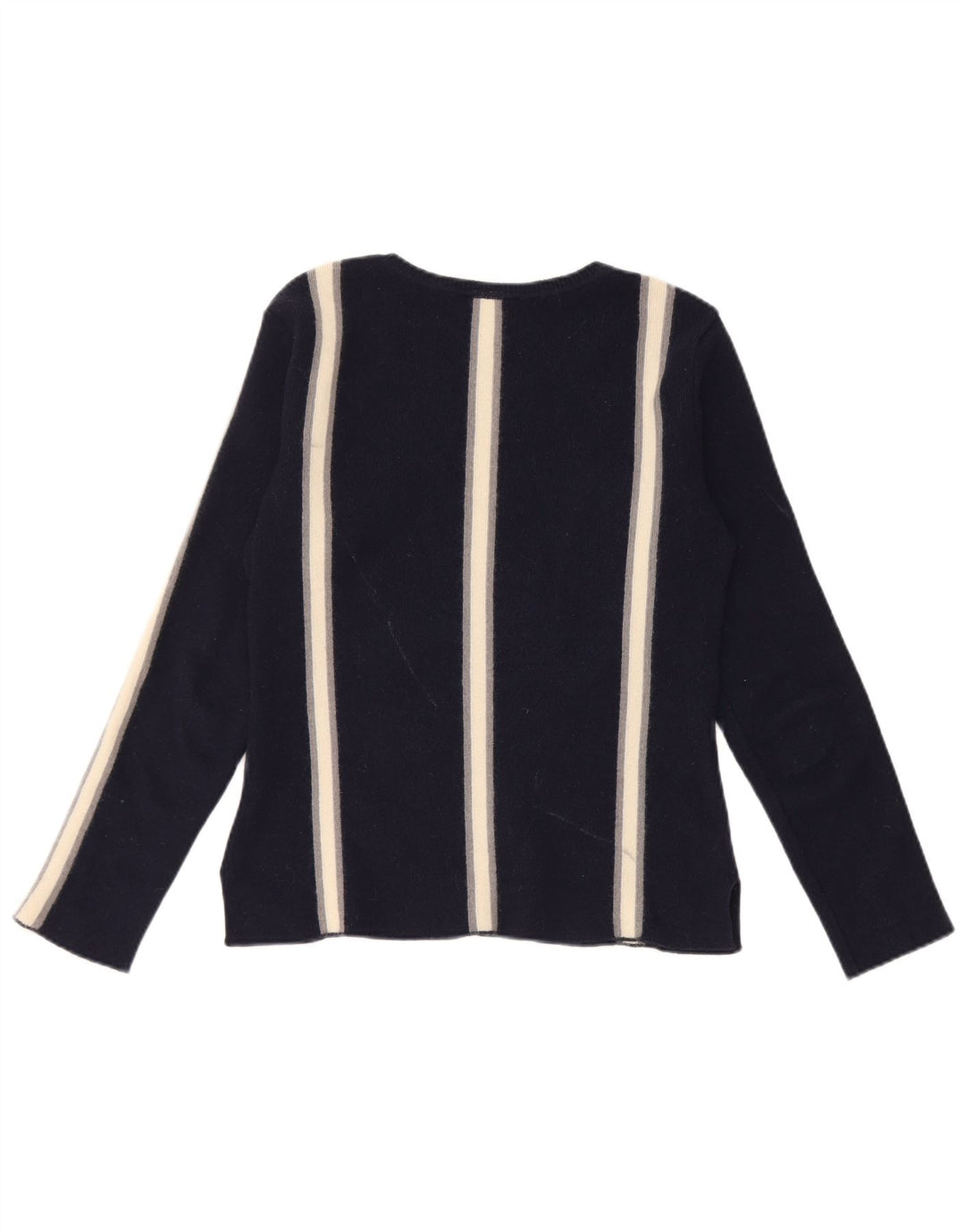 Lacoste Damski sweter z dekoltem w łódkę, rozmiar 38, średni granatowy w paski