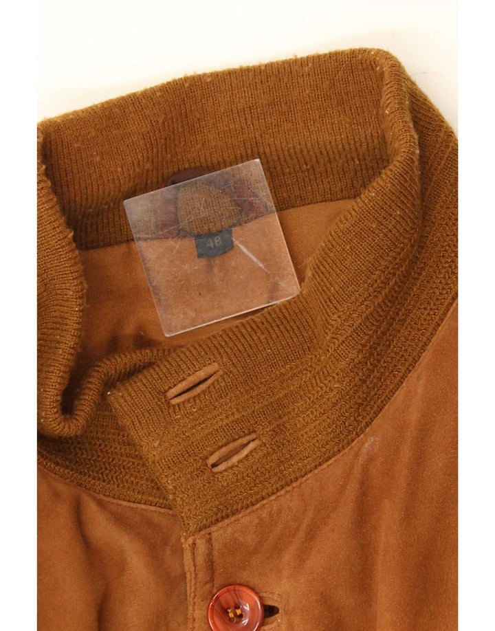 Vintage męska zamszowa kurtka bomber IT 48 średni brąz