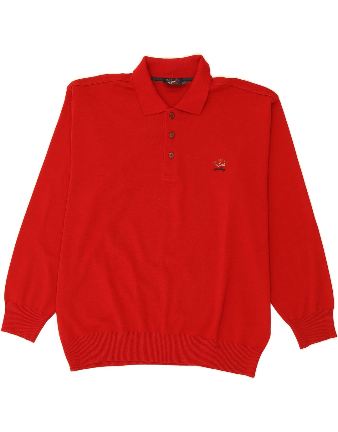 Męski sweter polo PAUL & SHARK 2XL, czerwona wełna