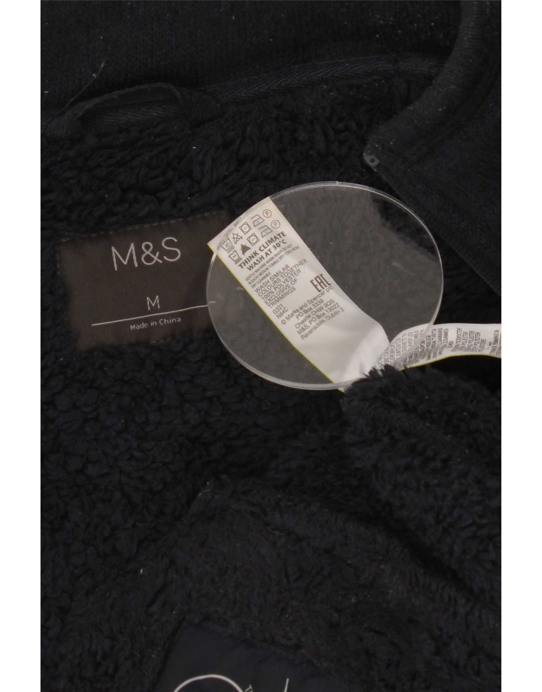 Marks & Spencer Męska kurtka dresowa Sherpa, średni granatowy poliester