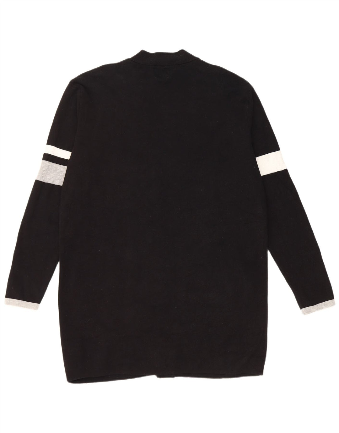 Damski sweter o przedłużonym fasonie Zara EU 42, duża czarna bawełna z blokami kolorów