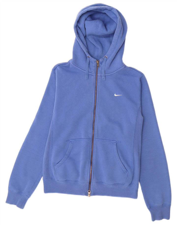 Damski sweter z kapturem i zamkiem błyskawicznym Nike UK 12, średni niebieski, bawełniany
