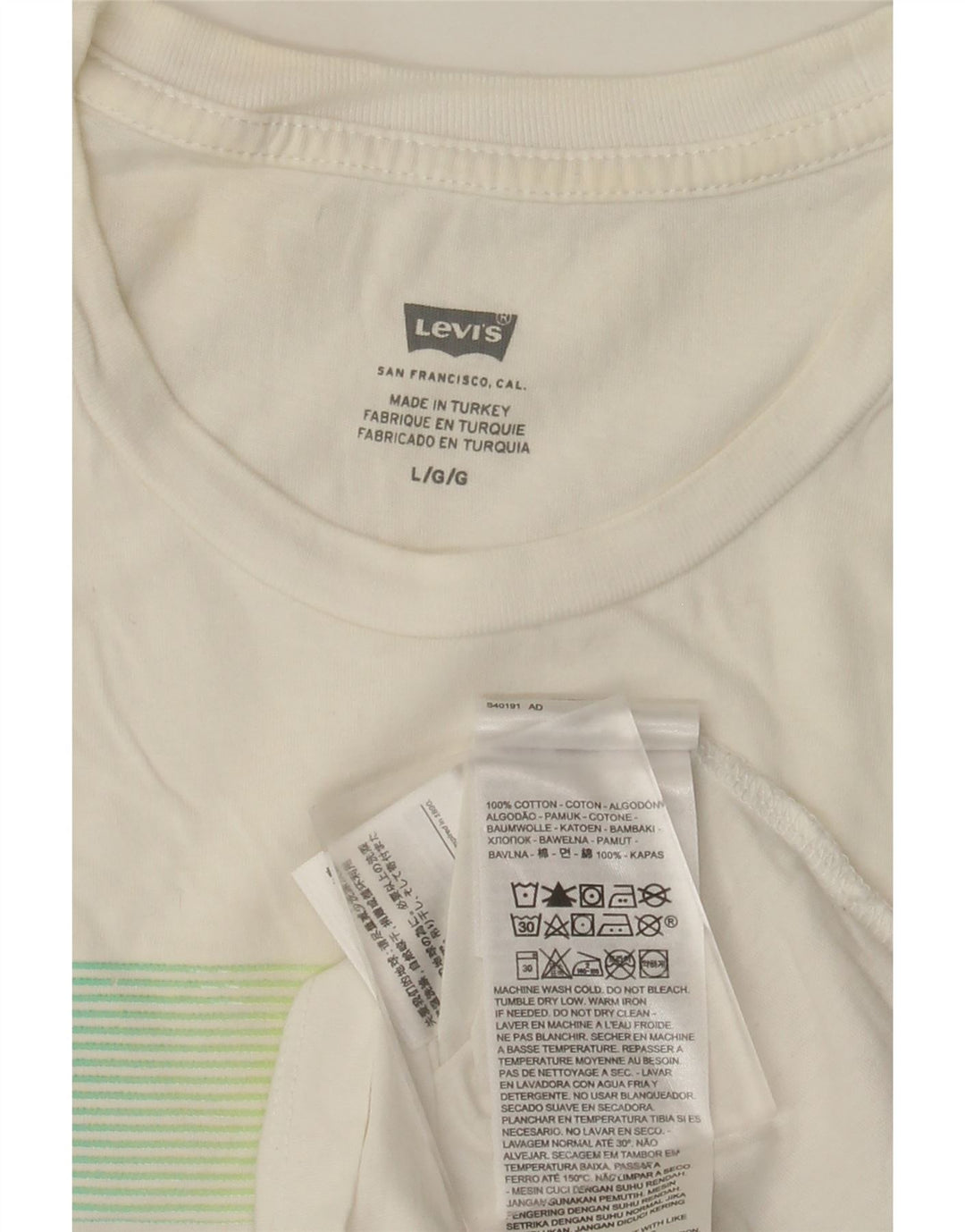 Męski T-shirt z grafiką Levi's, duży, biały, bawełniany