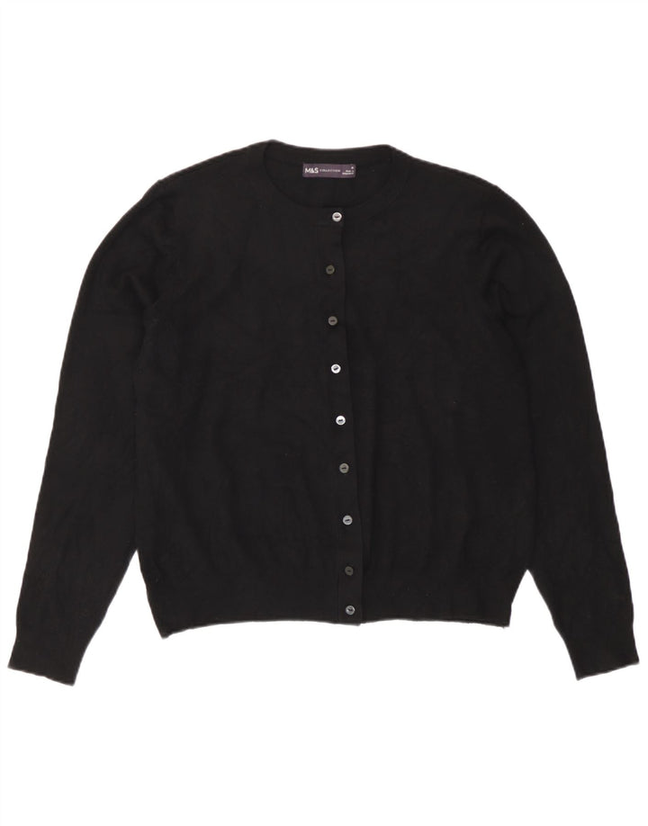 Marks & Spencer Damski sweter kardigan UK 16, duża, czarna wiskoza