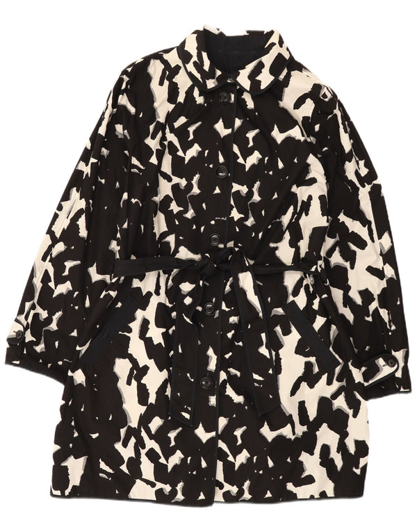 Dwustronny płaszcz damski HOBBS z abstrakcyjnym wzorem UK 16, duży czarny