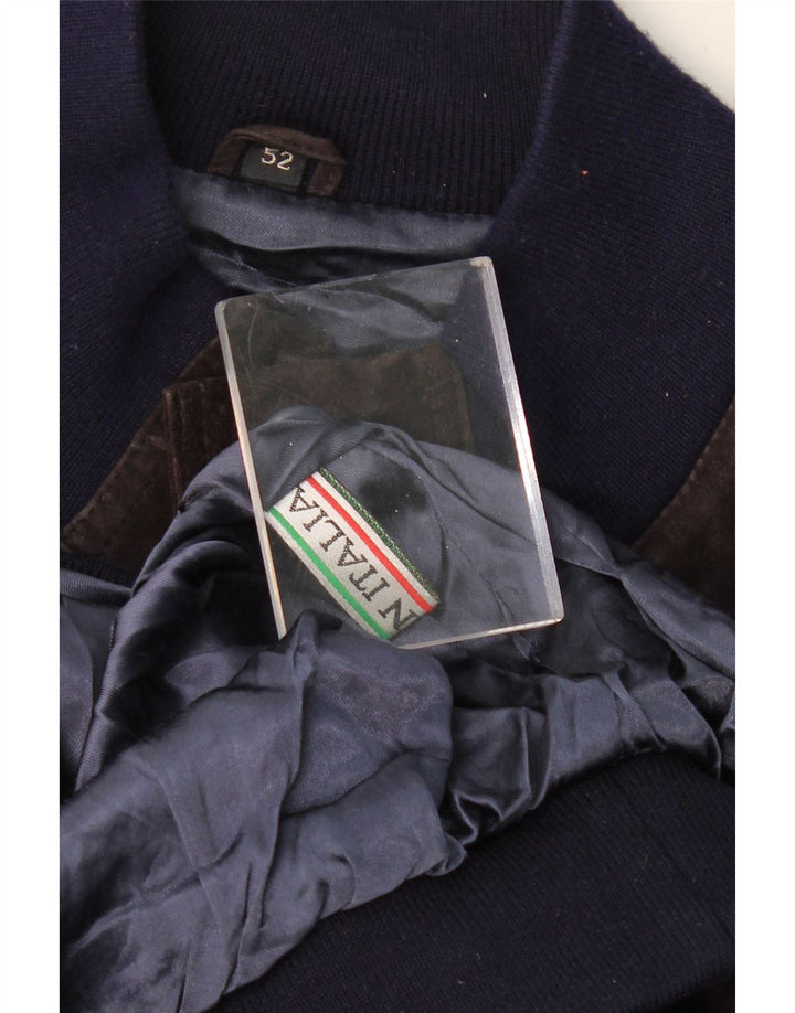 Męska zamszowa kurtka bomberka VINTAGE IT 52 XL fioletowa