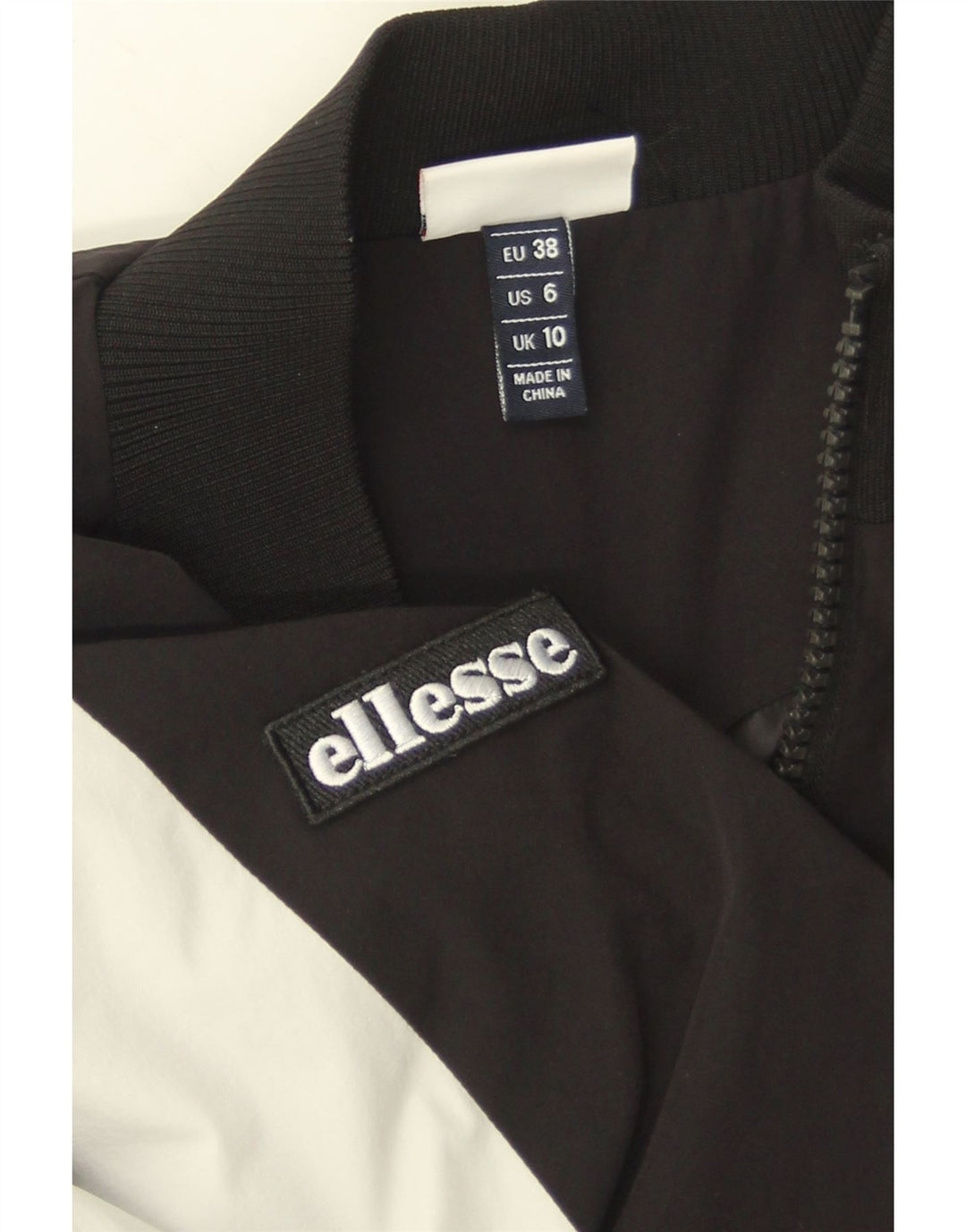 Damska kurtka dresowa Ellesse Crop Top UK 10 Small Black Colorblock