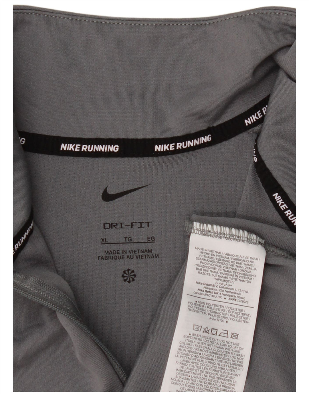 Męski dres Nike Dri Fit z zamkiem błyskawicznym i bluzą XL, szary poliester
