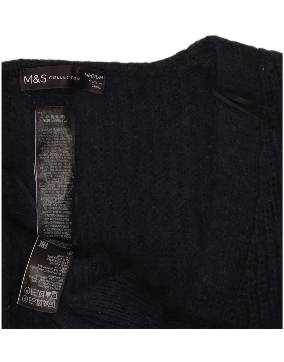 Marks & Spencer Damski sweter rozpinany UK 14 Średni granatowy akryl