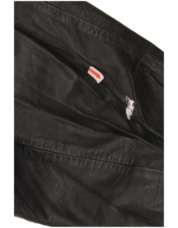 Damska kurtka skórzana oversize VINTAGE EU 42, duża czarna skóra