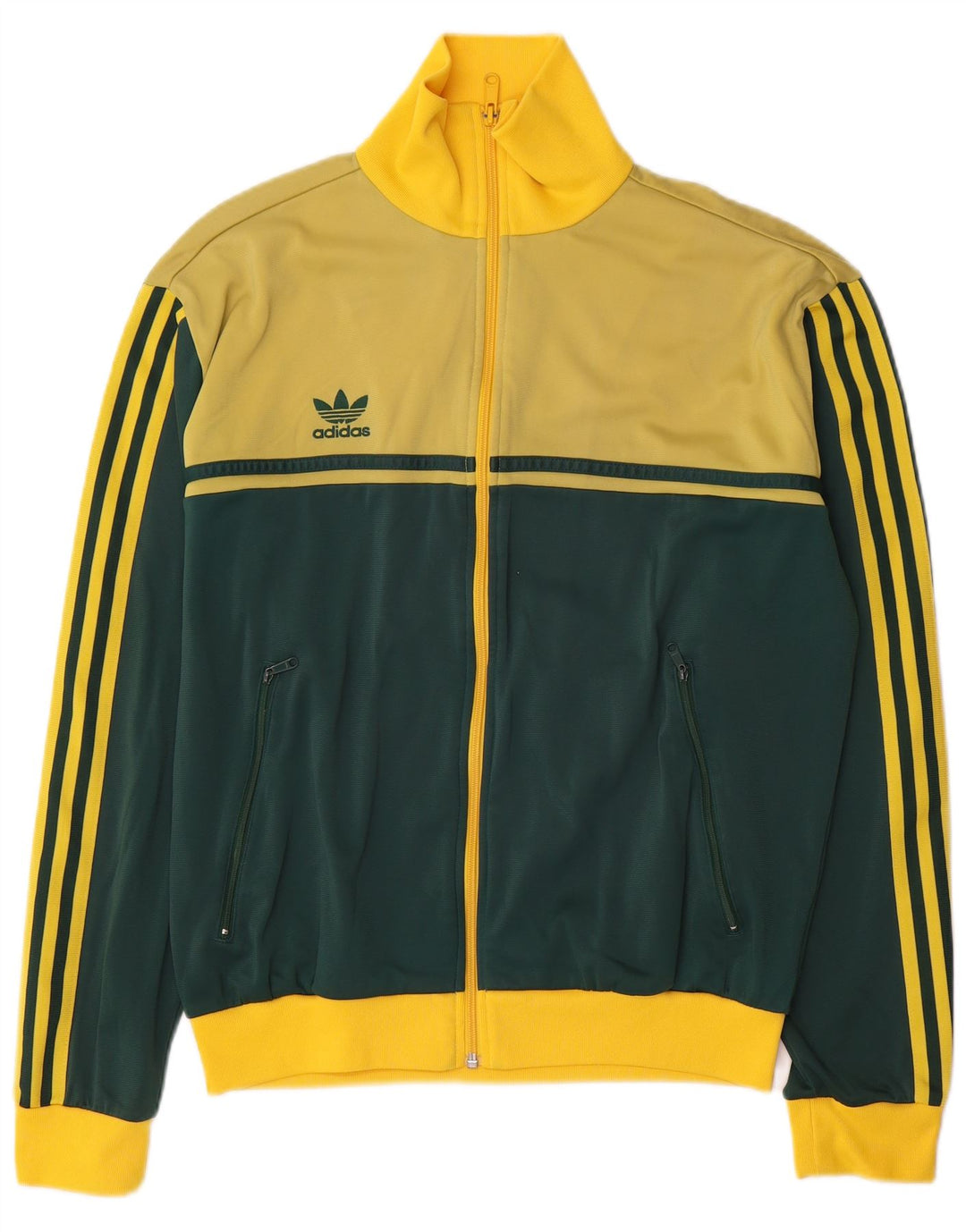 Adidas Męska bluza dresowa z grafiką, duża, żółta, blokowa, poliamidowa