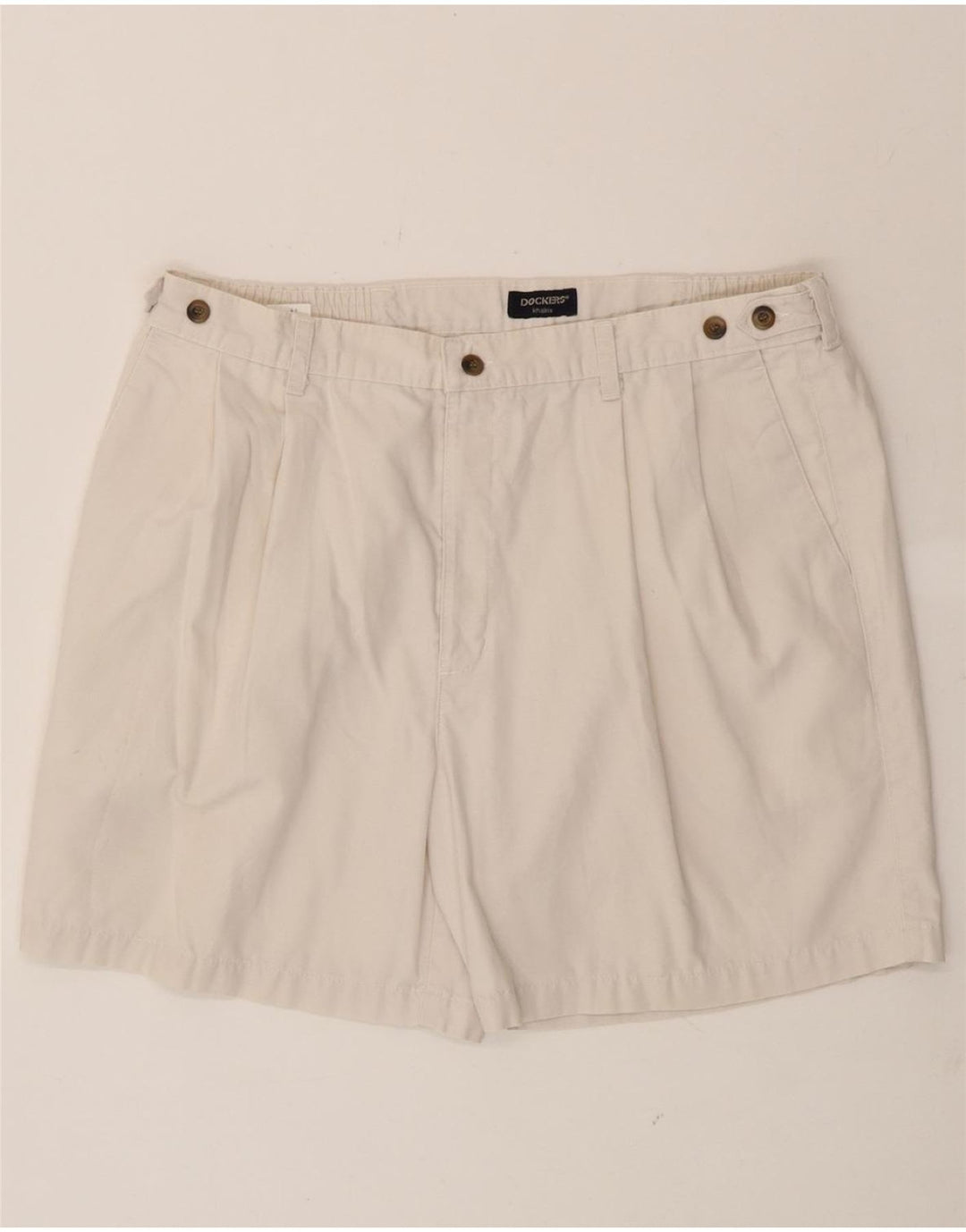 DOCKERS Mens Khakis Pegged Chino Shorts W38 XL White Cotton Vintage Dockers and Second-Hand Dockers from Messina Hembry 