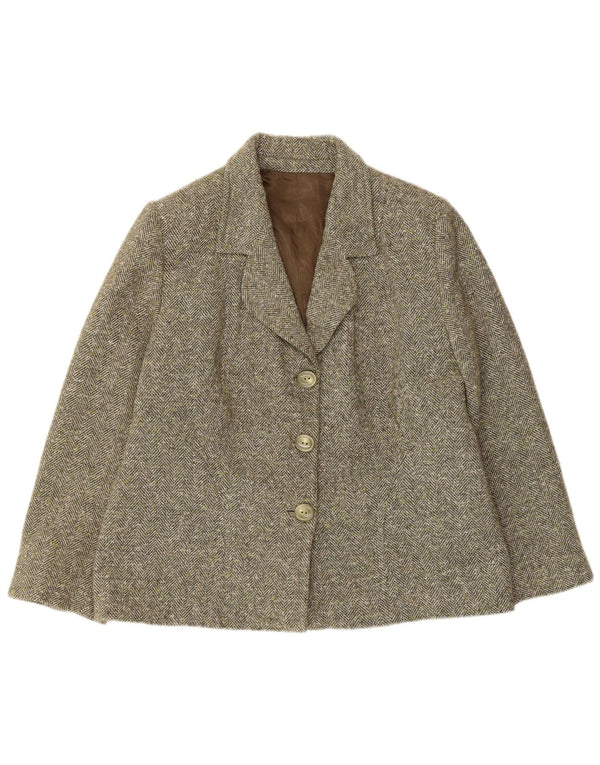 Damska marynarka Barbour zapinana na 3 guziki UK 14, średnioszara, w jodełkę