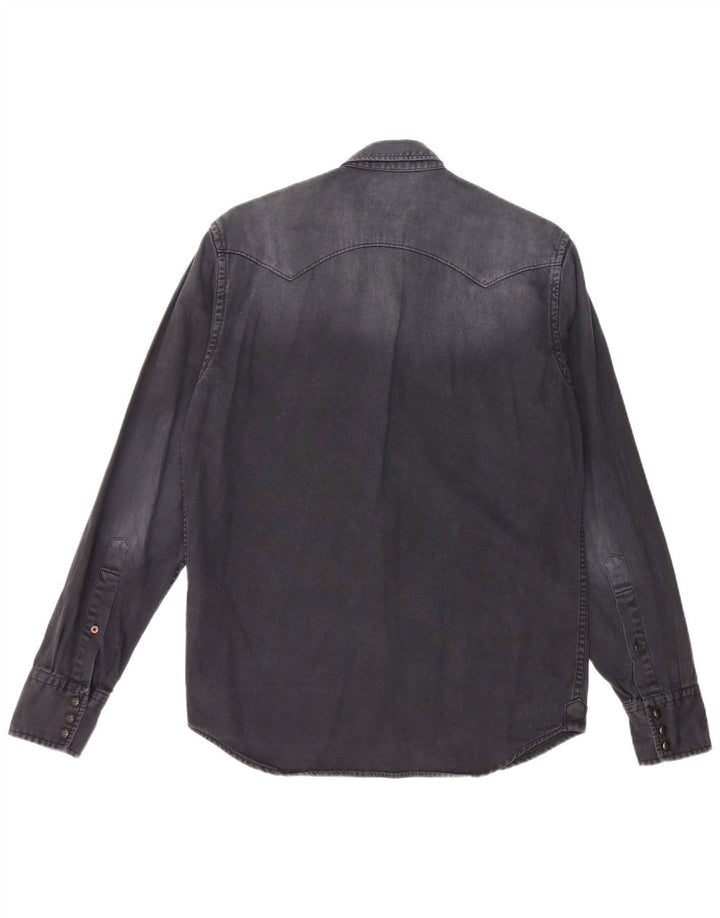 Koszula męska REPLAY z barwionego dżinsu, średnia, granatowa bawełna