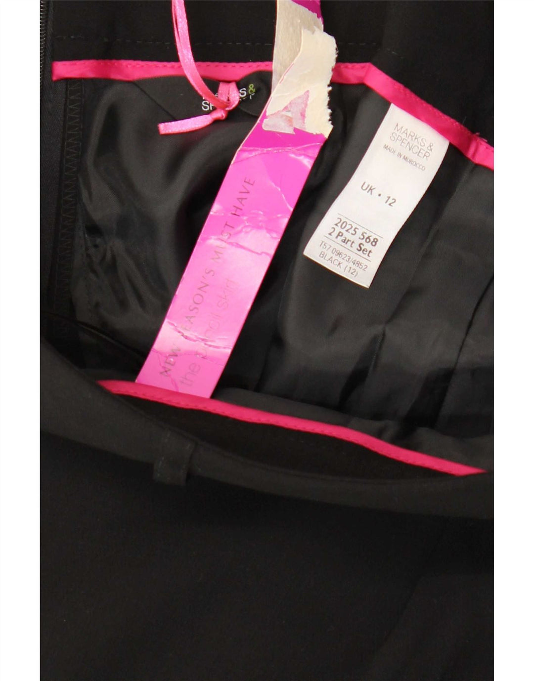 Marks & Spencer Damska spódnica ołówkowa UK 12 Medium W30 Czarny poliester