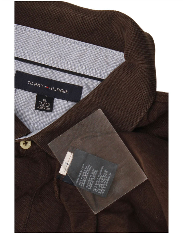 Męska koszulka polo Tommy Hilfiger XL, brązowa, bawełniana