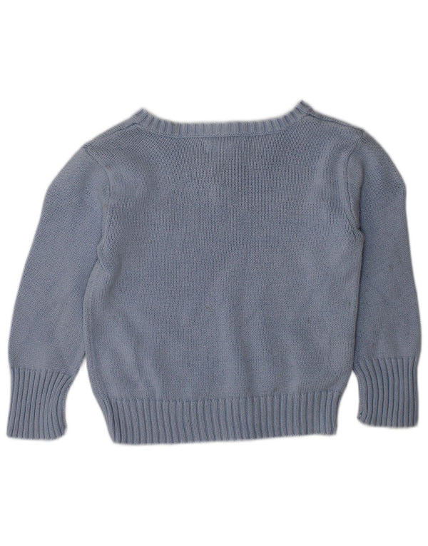 RALPH LAUREN Baby Boys V-Neck Jumper Sweater 6-9 Months Blue Cotton