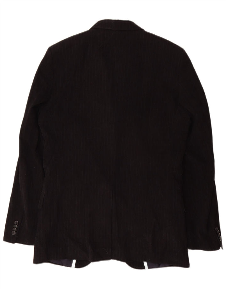 Męska marynarka zapinana na 2 guziki HUGO BOSS EU 50, duża, czarna, bawełniana w prążki