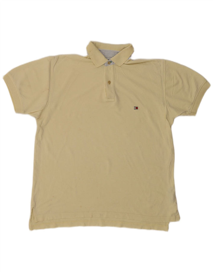 Męska koszulka polo Tommy Hilfiger, mała, żółta, bawełniana