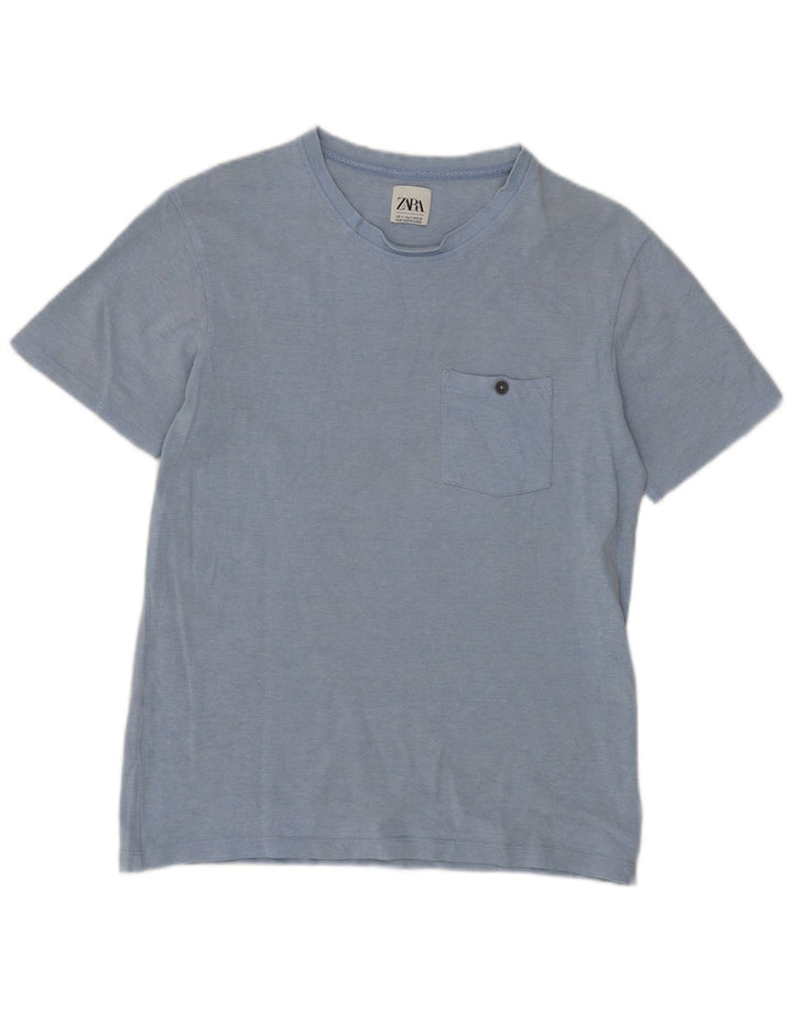 T-shirt męski Zara, mały, niebieski