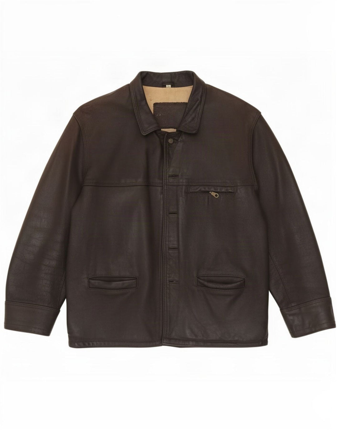 Vintage męska kurtka skórzana UK 44 2XL brązowa