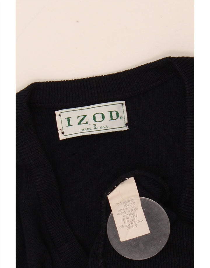 IZOD Męski sweter z dekoltem w kształcie litery V, mały, granatowy, akrylowy