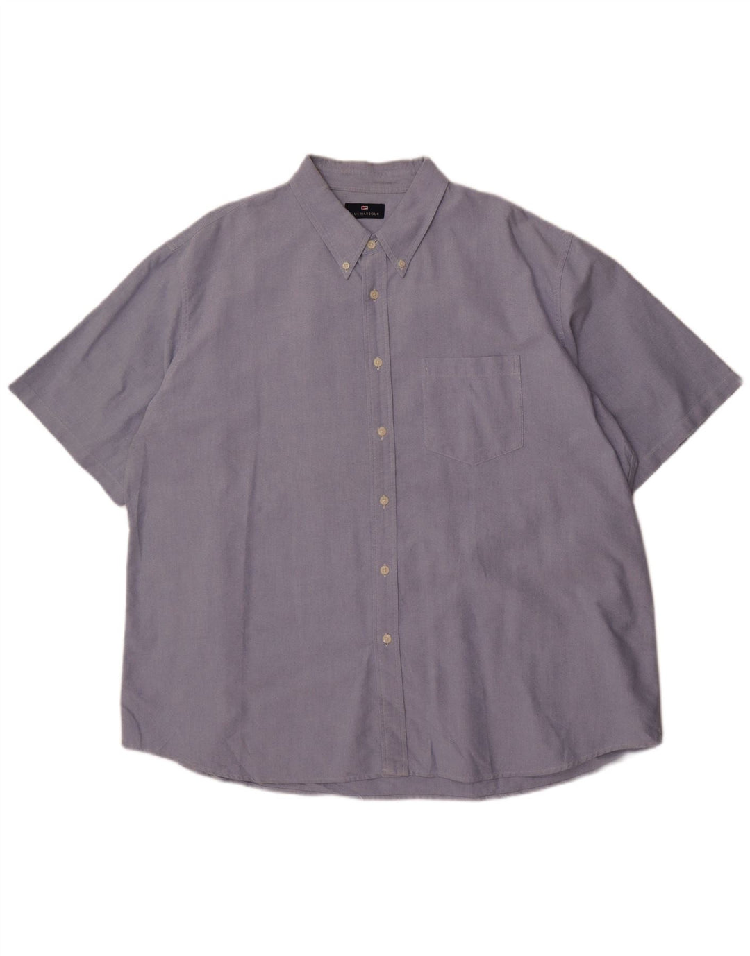 Marks & Spencer Męska koszula z krótkim rękawem, 2XL, niebieska, bawełniana