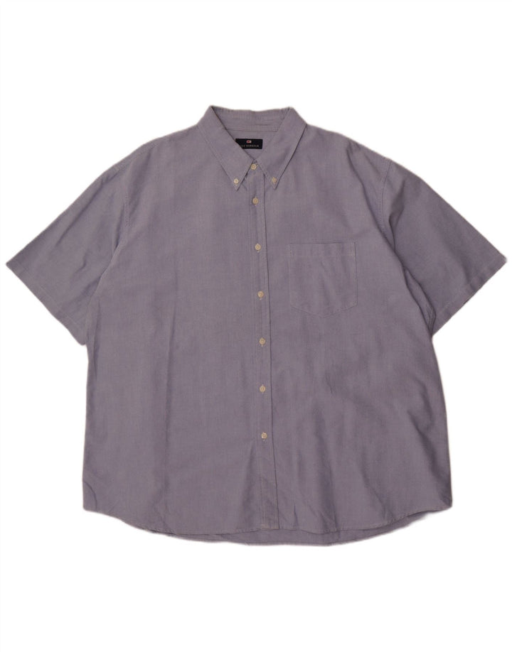 Marks & Spencer Męska koszula z krótkim rękawem, 2XL, niebieska, bawełniana