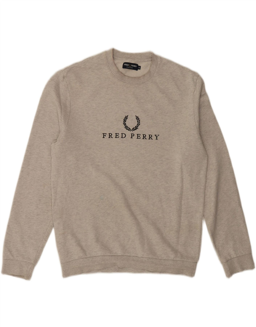 Męska bluza z grafiką Fred Perry, średnioszara, bawełniana