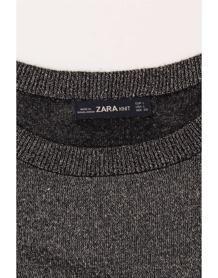 Damski top z długim rękawem Zara UK 16, duży, szary