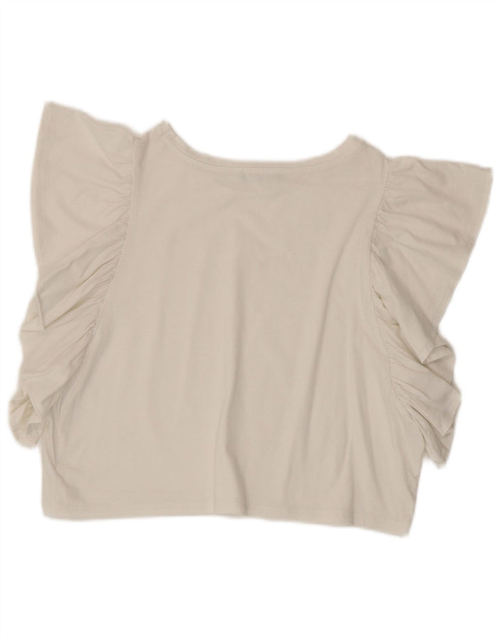 Bluzka damska Benetton Crop Oversize Top UK 10 Small White