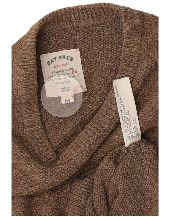 Męski sweter z okrągłym dekoltem Fat Face Średni brązowy bawełniany